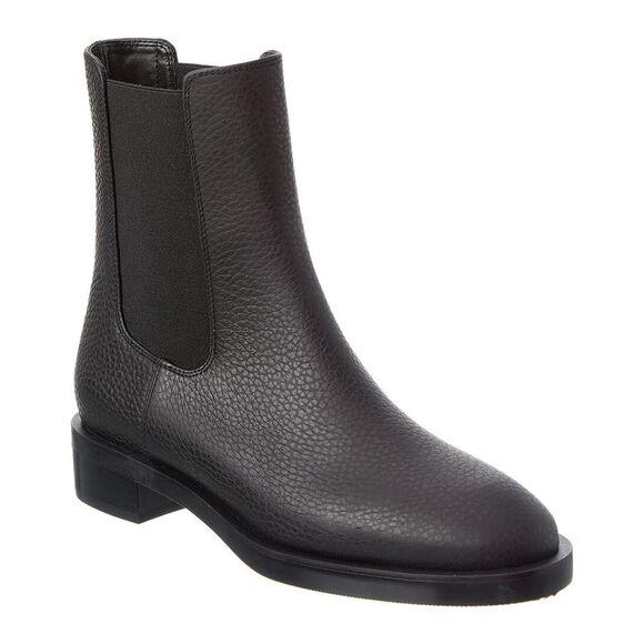 Stuart Weitzman Lenora Leather Chelsea Bootie, Black